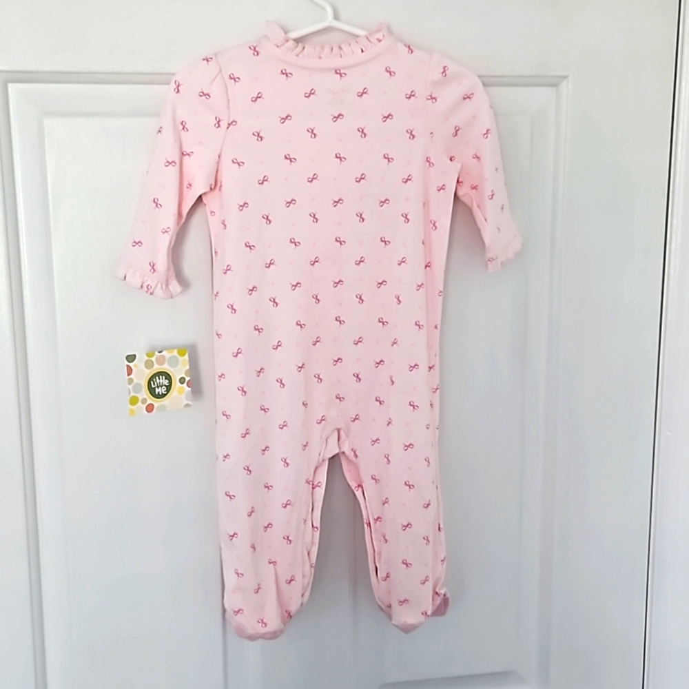 LITTLE ME Infant Girl's Footies 6 Months Pink Snap Front - Picture 3 of 8